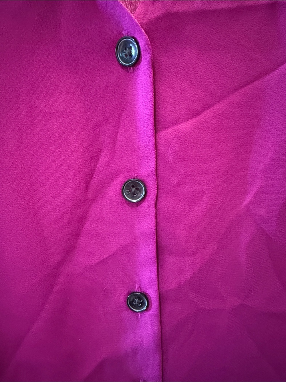 Apt. 9 Button-Front V-Neck Blouse - Fuchsia - Picture 4 of 6